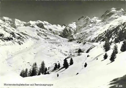 AK / Ansichtskarte  Morteratschgletscher_GR mit Berninagruppe