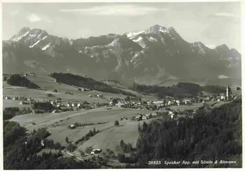 AK / Ansichtskarte  Speicher_Appenzell_AR Fliegeraufnahme mit Saentis und Altmann