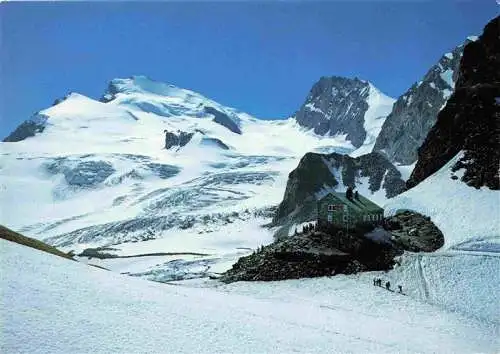 AK / Ansichtskarte  Britanniahuette_3029m_VS mit Strahlhorn Adlerpass und Rimpfischhorn