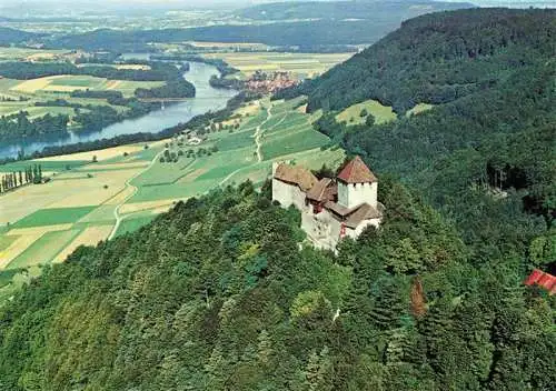 AK / Ansichtskarte  Stein_Rhein_Stein_am_Rhein_SH Fliegeraufnahme mit Burg Hohenklingen