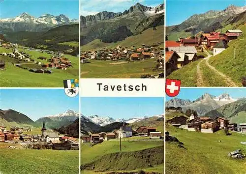 AK / Ansichtskarte  Tavetsch_Sedrun_Surselva_GR Camischolas und Sedrun Rueras Piz Muraun Piz Culmatsch Zarcuns Piz Badus Bugnei mit Piz Culmatsch Surrein mit Culmatsch und Piz Nair