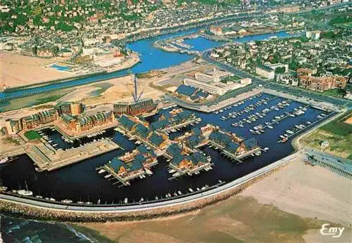 AK / Ansichtskarte  DEAUVILLE-SUR-MER_14_Calvados Vue generale aerienne Port Deauville Les quais de Trouville