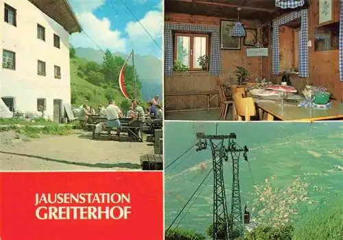 AK / Ansichtskarte  Nassereith_Tirol_AT Jausenstation Greiterhof Gaststube Freiterrasse Luftseilbahn