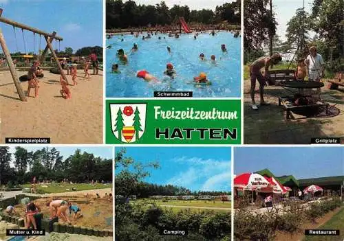 AK / Ansichtskarte  Kirchhatten Freizeitzentrum Hatten Kinderspielplatz Schwimmbad Grillplatz Camping Restaurant Mutter und Kind