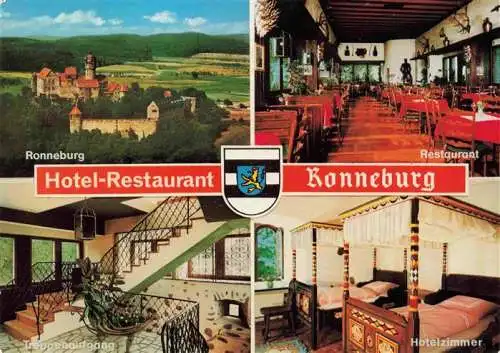 AK / Ansichtskarte  Ronneburg_Hessen Die Ronneburg Restaurant Treppenaufgang Hotelzimmer