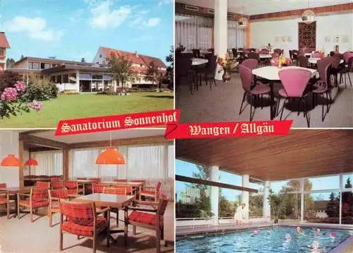 AK / Ansichtskarte  Wangen_Allgaeu_Bayern Sanatorium Sonnenhof Gastraeume Hallenbad