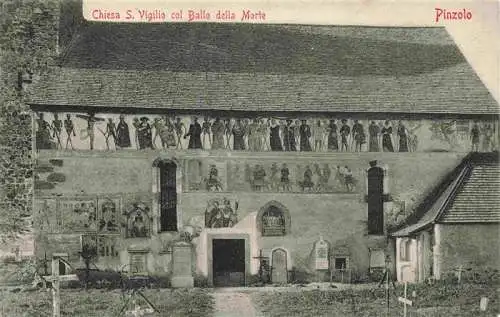 AK / Ansichtskarte 73993752 Pinzolo_Trentino_IT Chiesa San Vigilio col Ballo della Morte