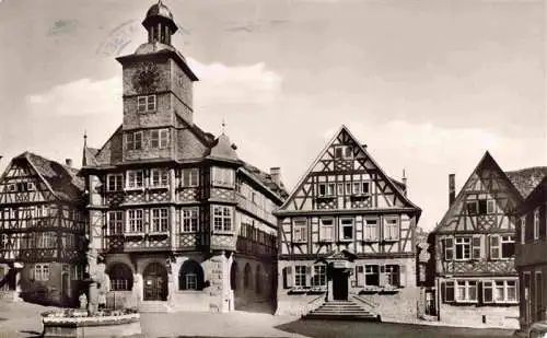 AK / Ansichtskarte  Heppenheim_Bergstrasse Marktplatz mit Rathaus