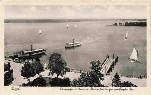 AK / Ansichtskarte  Tegel_Berlin Dampferstation und Strandanlagen am Tegeler See