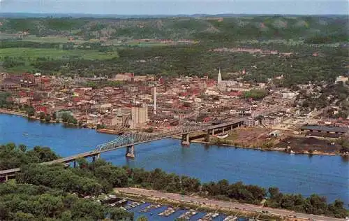 AK / Ansichtskarte  Wisconsin_US-State Mississippi River La Crosse Fliegeraufnahme