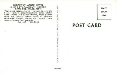 AK / Ansichtskarte  Cape_Cod_Massachusetts_USA Shoreway Acres Motel Shore St Falmouth Center