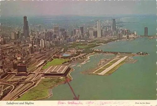 AK / Ansichtskarte  CHICAGO__Illinois_USA Lakefront and Skyline Fliegeraufnahme