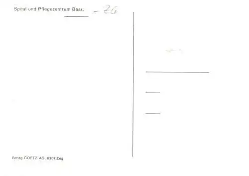 AK / Ansichtskarte  Baar__ZG Spital und Pflegezentrum Baar