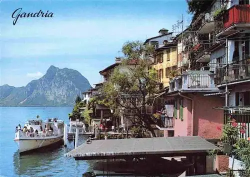 AK / Ansichtskarte  Gandria_Lago_di_Lugano Ortsmotiv Fahrgastschiff Anleger