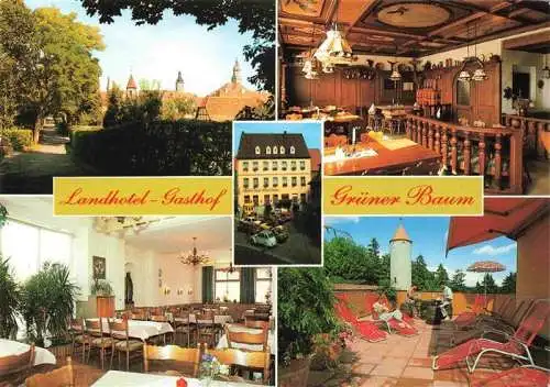 AK / Ansichtskarte  Uffenheim_Neustadt_Aisch-Bad_Windsheim_Bayern Landhotel Gasthof Gruener Baum Bar Gastraum Terrasse