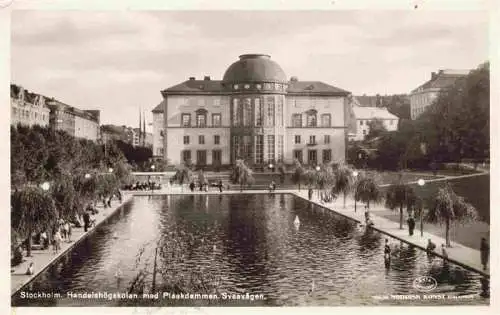 AK / Ansichtskarte  STOCKHOLM__Sweden Hanelshoegskolan med Plaskdammen Sveavaegen