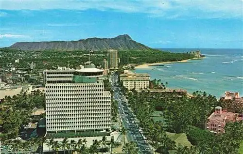 AK / Ansichtskarte 73994155 Waikiki_Honolulu_Hawaii_USA Wandrous Waikiki and Diamond Head Frame Business Plaza Fliegeraufnahme