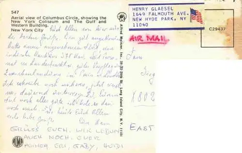 AK / Ansichtskarte  NEW_YORK_City_USA Aerial view of Columbus Circle New York Coliseum and The Gulf and Western Building