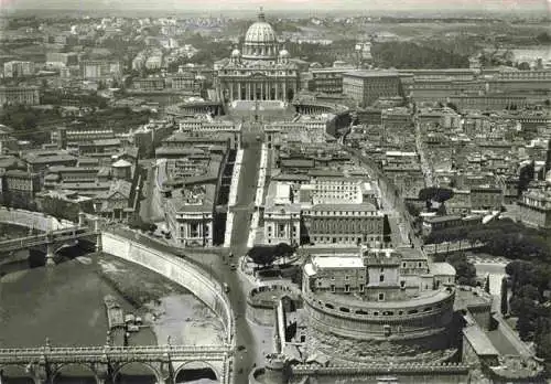 AK / Ansichtskarte  ROMA__Rom_Lazio_IT Basilica di San Pietro e Castel Sant Angelo veduta aerea