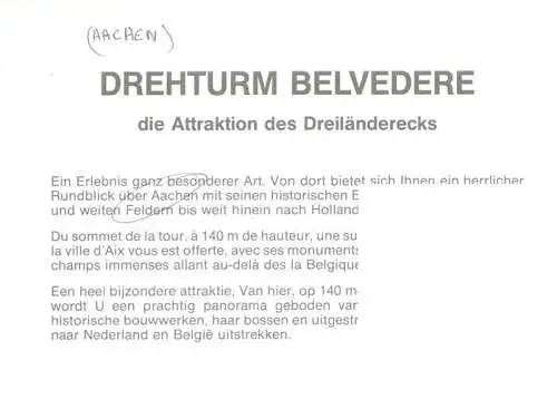 AK / Ansichtskarte  Aachen Drehturm Belvedere