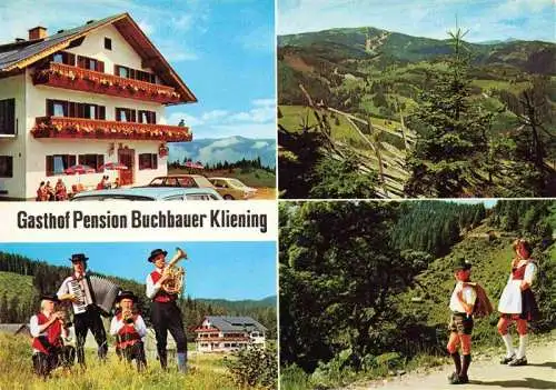 AK / Ansichtskarte 73994322 Bad_St_Leonhard_Lavanttal_Kaernten_AT Gasthof Pension Buchbauer Kliening Panorama Trachtenkapelle