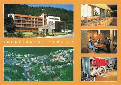 AK / Ansichtskarte  Trencianske_Teplice_Bad_Trencsenteplicz_SK Hotel Polnohospodar Fliegeraufnahme Gastraeume Fitnessraum