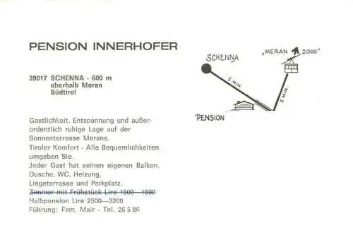 AK / Ansichtskarte  Schenna_Meran_Trentino_IT Pension Innerhofen Panorama