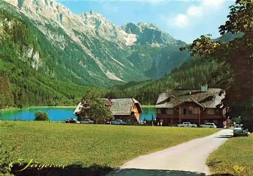 AK / Ansichtskarte 73994411 Jaegersee-Kleinarl_AT Hotel Gaststaette am Jaegersee im Hintergrund Tappenkersee