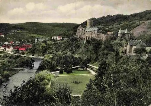 AK / Ansichtskarte  Heimbach_Eifel Panorama Burg mit Stadtgraben