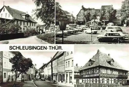 AK / Ansichtskarte 73994489 Schleusingen Gaststaette Schloss Keller Markt Bertholdstrasse Hist Fachwerkhaus