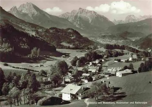 AK / Ansichtskarte 73994549 Oberau__Berchtesgaden mit Watzmann Hochkalter und Reiteralpe Fliegeraufnahme