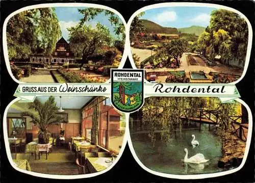AK / Ansichtskarte 73994562 Rohdental_Hessisch_Oldendorf_Niedersachsen Weinschaenke Schwanenteich Park Gastraum