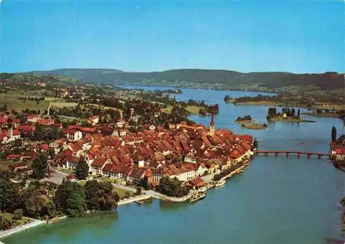 AK / Ansichtskarte  STEIN__AM_RHEIN_SH Fliegeraufnahme mit Insel Werd und Untersee