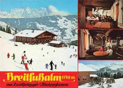 AK / Ansichtskarte 73994719 Saalbach_-Hinterglemm_AT Breitfussalm am Zwoelferkogel Gastraeume Sonnenterrasse