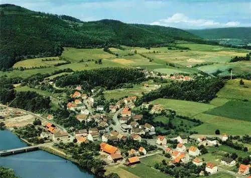 AK / Ansichtskarte  Hemfurth-Edersee_Edertal_Hessen Fliegeraufnahme mit Edersee