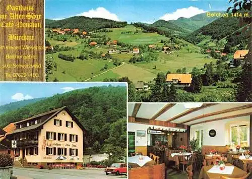 AK / Ansichtskarte 73994826 Buerchau Panorama Blick zum Belchen Schwarzwald Gasthaus Zur alten Saege Gastraum