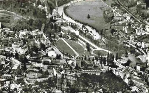 AK / Ansichtskarte  LOURDES_65 Vue aerienne sur les Basiliques et le Chateau Fort