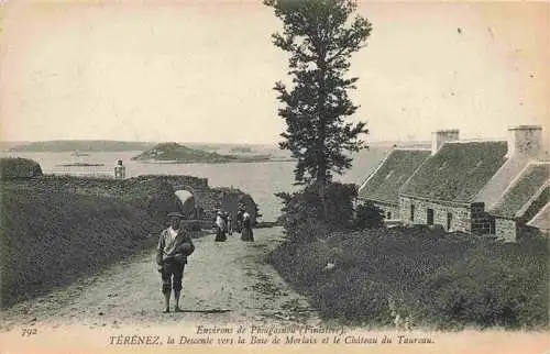 AK / Ansichtskarte  Plougasnou Terenez la Descente vers la Baie de Morlaix et le Chateau du Taureau