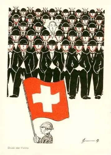 AK / Ansichtskarte  Eymann_Lydia_Kuenstlerkarte_Langenthal_BE Gruss Fahne Schweiz