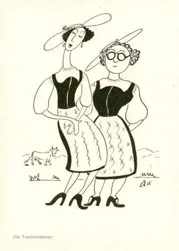 AK / Ansichtskarte  Eymann_Lydia_Kuenstlerkarte_Langenthal_BE Trachtendamen