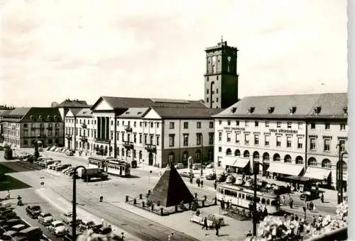 AK / Ansichtskarte  Strassenbahn_Tramway-- Marktplatz Karlsruhe 