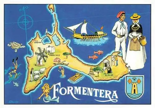 AK / Ansichtskarte 73995154 Formentera_ES Inselkarte