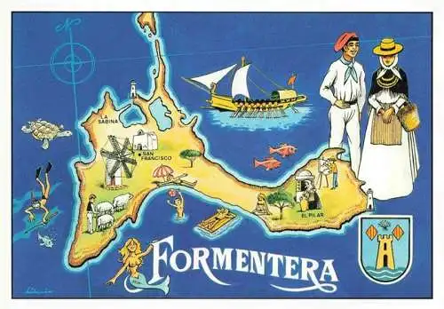 AK / Ansichtskarte  Formentera_ES Inselkarte