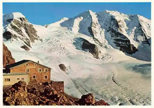 AK / Ansichtskarte  Diavolezzahuette_2973m_Bernina_GR mit Piz Palue