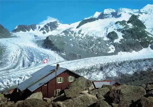 AK / Ansichtskarte  Bovalhuette_SAC_2495m_Morteratsch_GR mit Piz Palue und Persgletscher