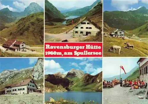 AK / Ansichtskarte  Ravensburgerhuette_1980m_Lech_Arlberg_AT am Spulersee Teilansichten Terrasse