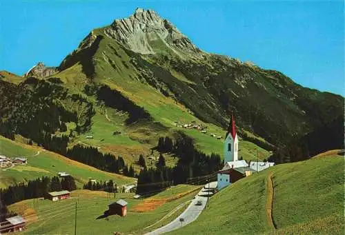 AK / Ansichtskarte  Warth_Arlberg_Vorarlberg_AT mit Biberopf und Kirche