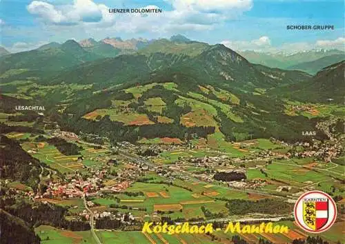 AK / Ansichtskarte 73995222 Koetschach-Mauthen_Kaernten_AT Fliegeraufnahme mit Lesachtal Lienzer Dolomiten Schober Gruppe Laas