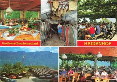 AK / Ansichtskarte  Tscherms_Suedtirol_IT Gasthaus Buschenschank Haidenhof Gastraeume Terrasse Parkplatz Weinkeller