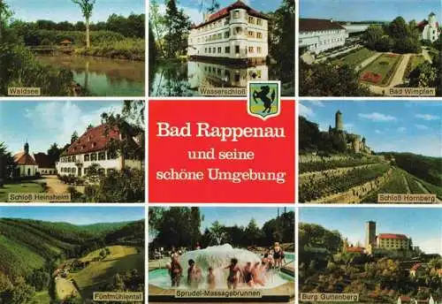 AK / Ansichtskarte  Bad_Rappenau Waldsee Wasserschloss Bad Wimpfen Schloss Heinsheim Schloss Hornberg Fuenfmuehlental Massagebrunnen Burg Guttenberg